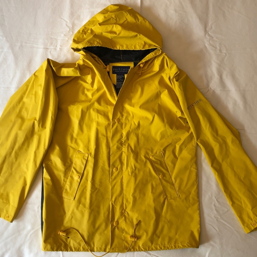 1970s Vintage Britches Great Outdoors – Hooded Rain Slicker – UnisexAdult Medium